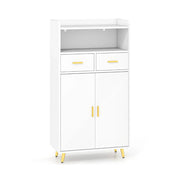 Mobiletto da cucina 60 x 30 x 113 cm con ripiano multifunzione regolabile stile moderno legno bianco 20_0010238