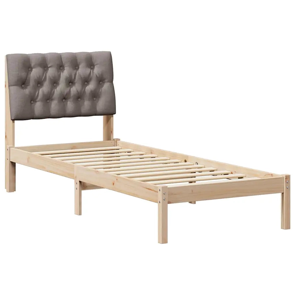 Letto con Testiera Rivestita con testiera Marrone 75 x 190 cm 878862