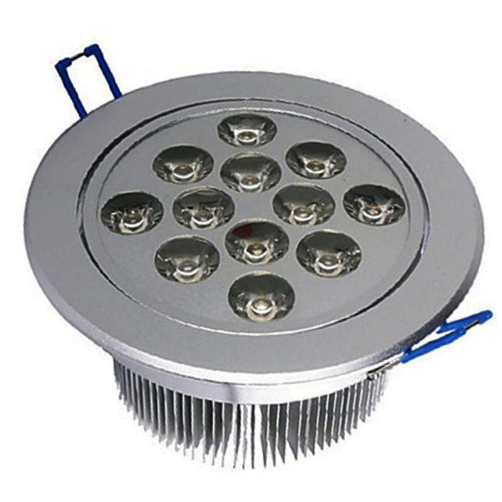 Trade Shop - Faretto 12 Led 12w Ad Incasso Orientabile Spot Luce A Molla Con Alette Driver - -bianco Freddo      -