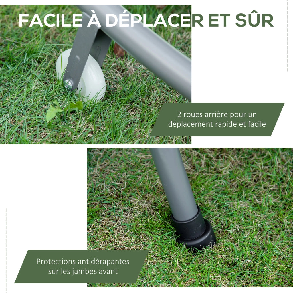 Letto da Giardino 2 Posti con Baldacchino Regolabile ¨C zephmum ¨C Grigio 200x140