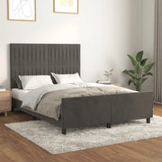 Giroletto senza Materasso Grigio Scuro 140x200 cm Velluto 3125880