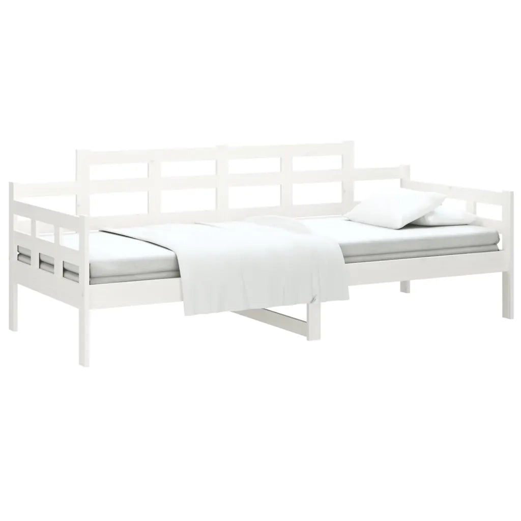 Letto singolo | Letto per adulti | Dormeuse Bianca in Legno Massello di Pino 90x190 cm