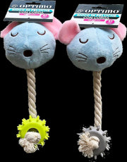 GIOCO DI PELUCHE TOPINO CON CORDA 28X10 CM IDEALE PER CUCCIOLI  OKX
