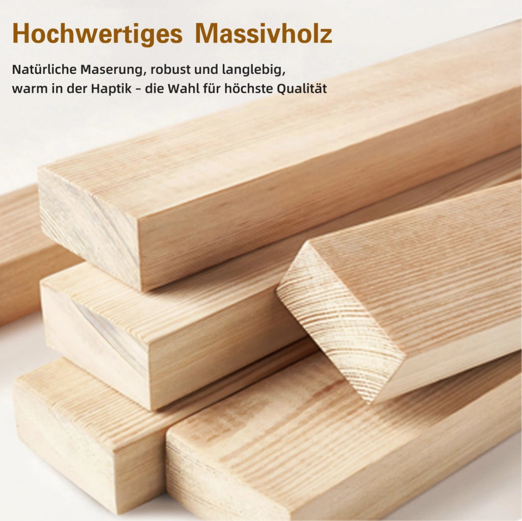 Set di 2 sedie da pranzo in legno massiccio con rivestimento bouclé; colore naturale