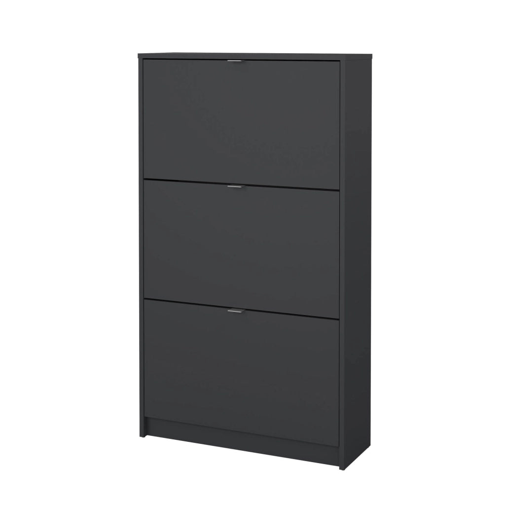 Scarpiera Irina, Mobile portascarpe, Armadio da ingresso multiuso, Mobiletto per calzature, 70x24 h124 cm, Grigio