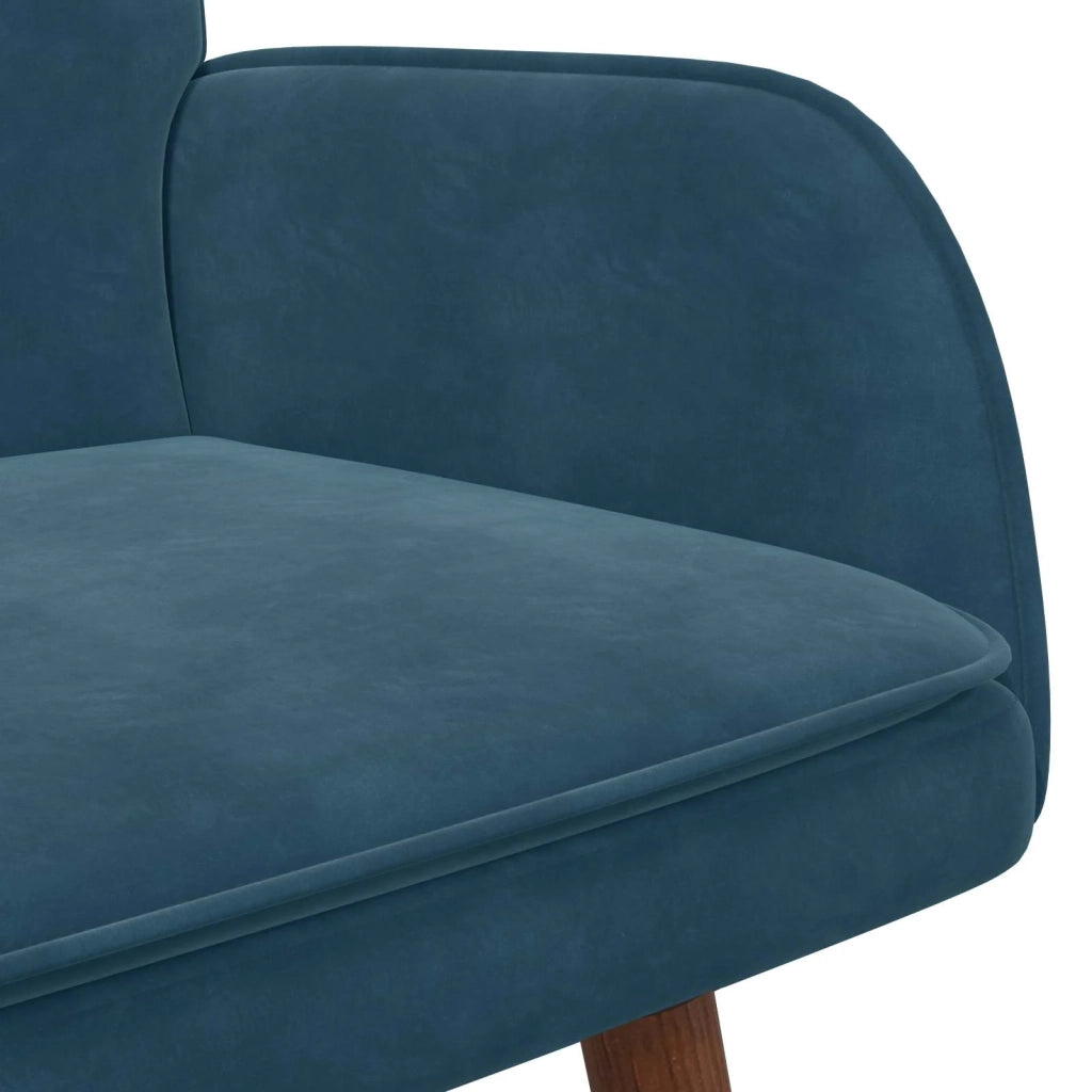 Sofa a Due Posti Blu 115 x 61 x 87 cm Velluto