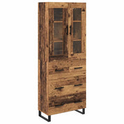 Credenza con cassetto 2 pz | Madia | Buffet da pranzo | Armadio da pranzo Legno vecchio Legno multistrato