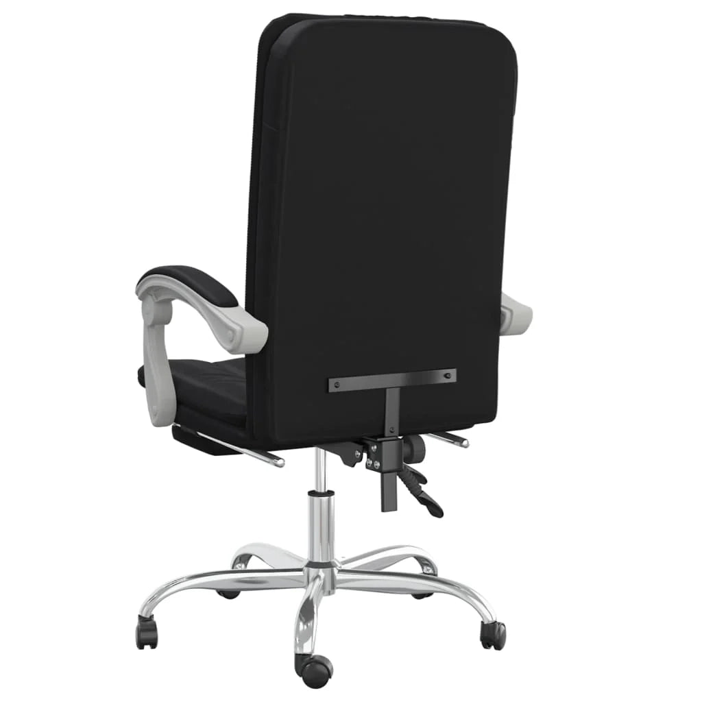 Sedia da ufficio in similpelle nera con seduta girevole e reclinabile adatta per l'uso al computer o per lo studio 02_0024263