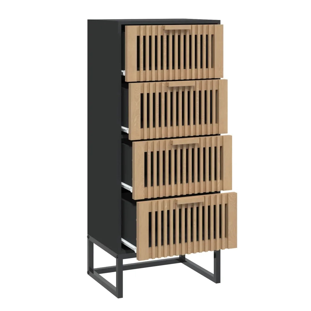Credenza-Buffet-Armadio da cucina Nera 40x30x95 cm in Legno Multistrato