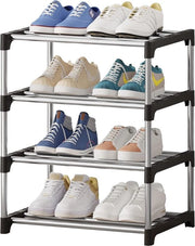 Organizzatore per scarpe a 4 livelli con spazio per calzature, stoccaggio leggero per ingresso e soggiorno