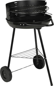 Barbecue portatile con maniglie a ruote per legna da barbecue in giardino