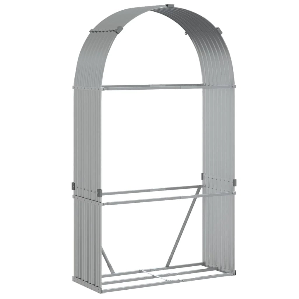 Portalegna argento 120 x 45 x 210 cm acciaio zincato Argento 02_0043791
