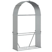 Portalegna argento 120 x 45 x 210 cm acciaio zincato Argento 02_0043791