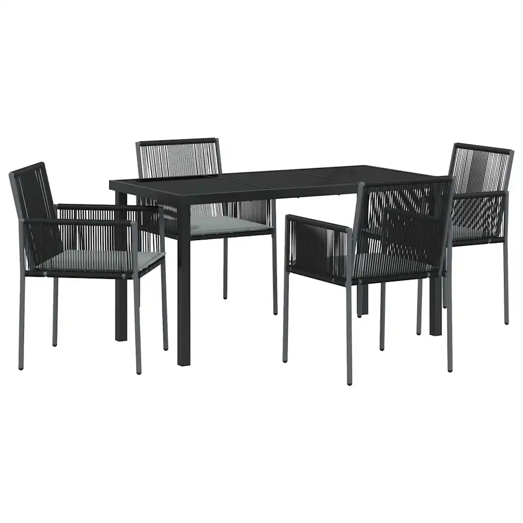 Set da Pranzo per Giardino 5 pcs Nero Rattan in PE 3379109