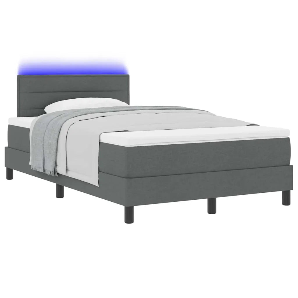 Letto a molle con materasso Grigio scuro 120 x 190 cm Tessuto 3342115