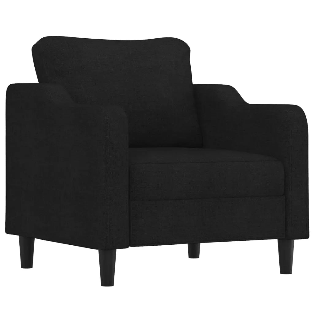 Set Divani 4 pz con Cuscini Nero in Tessuto 3201798