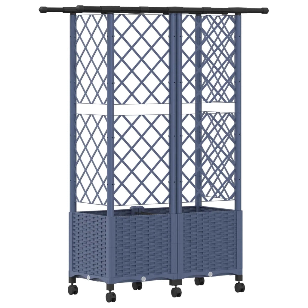 Letto Rialzato con Griglia e Tetto Grigio 124 x 40 x 142 cm PP 3423039