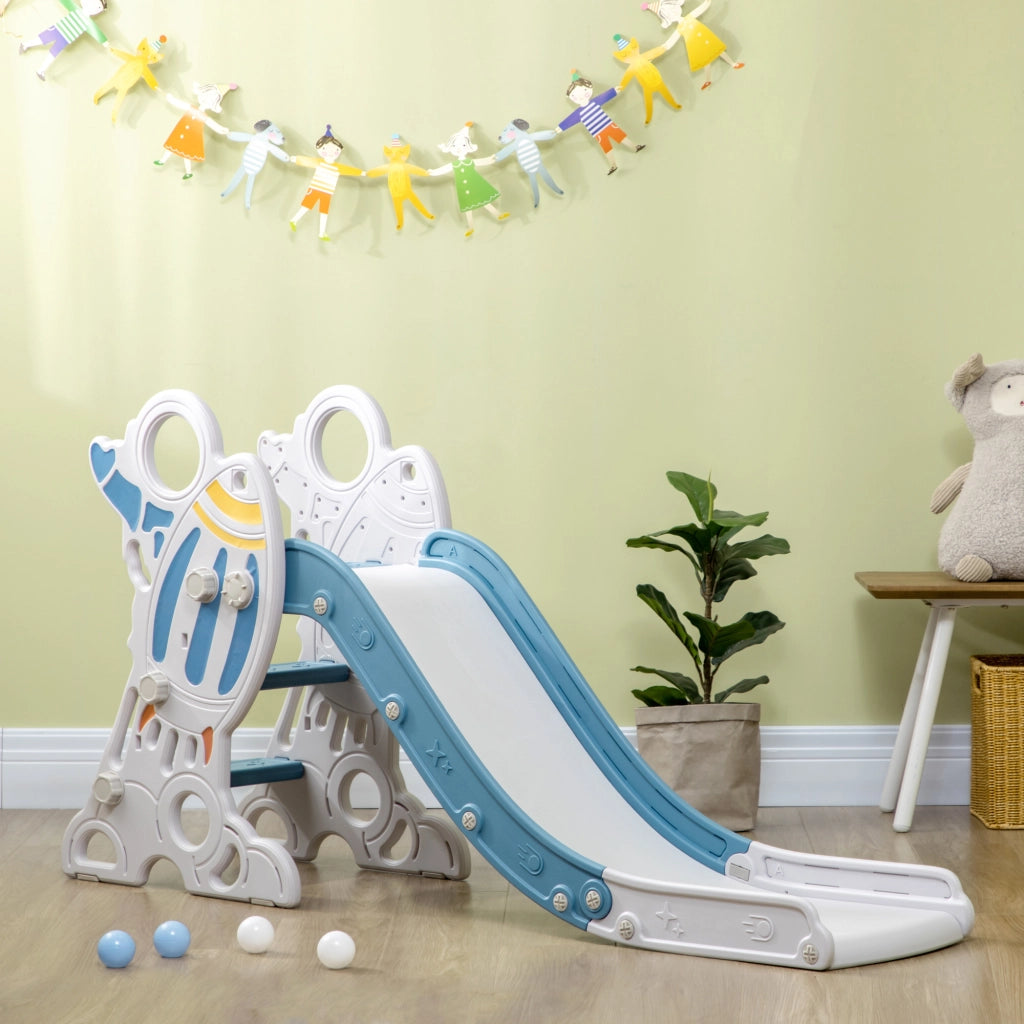 Scivolo per Bambini con 3 Scale Antiscivolo ¨C zephmum ¨C Grigio 157x46.5x80 cm