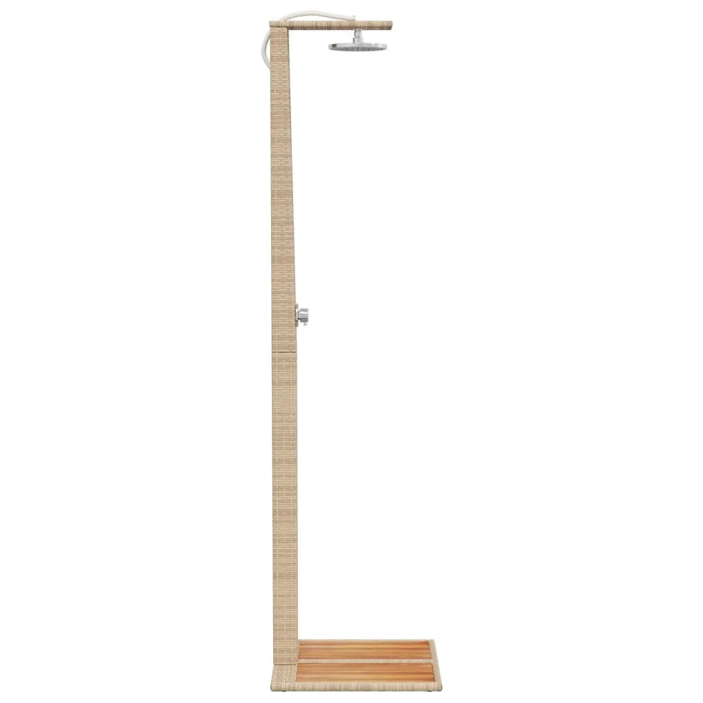 Doccia da Esterno Beige 50x55x224 cm Polyrattan e Legno Acacia 368208