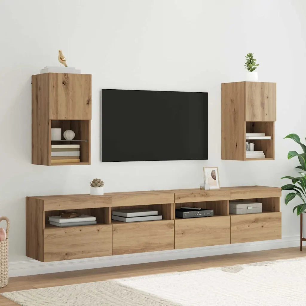 Mobile TV da parete-Mobile TV a Muro-Credenza TV Rovere artigianale 30,5 x 30 x 60 cm