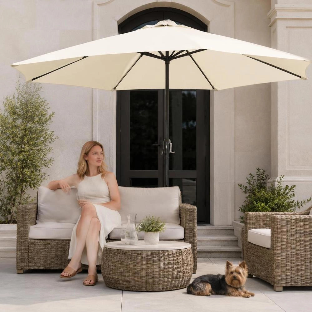 Parasol With Metal Pole 390 Cm Black