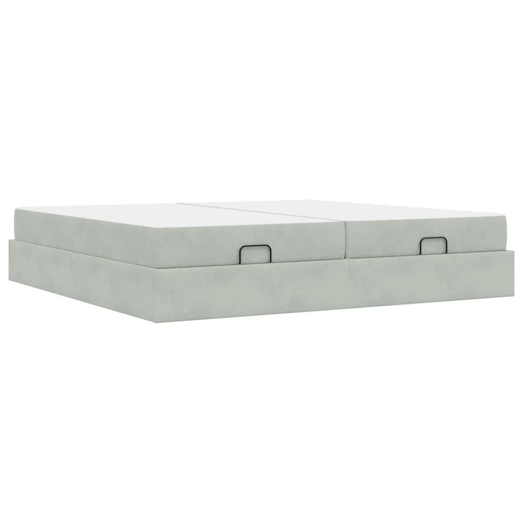 Struttura letto con materasso 2 pcs Grigio chiaro Velluto