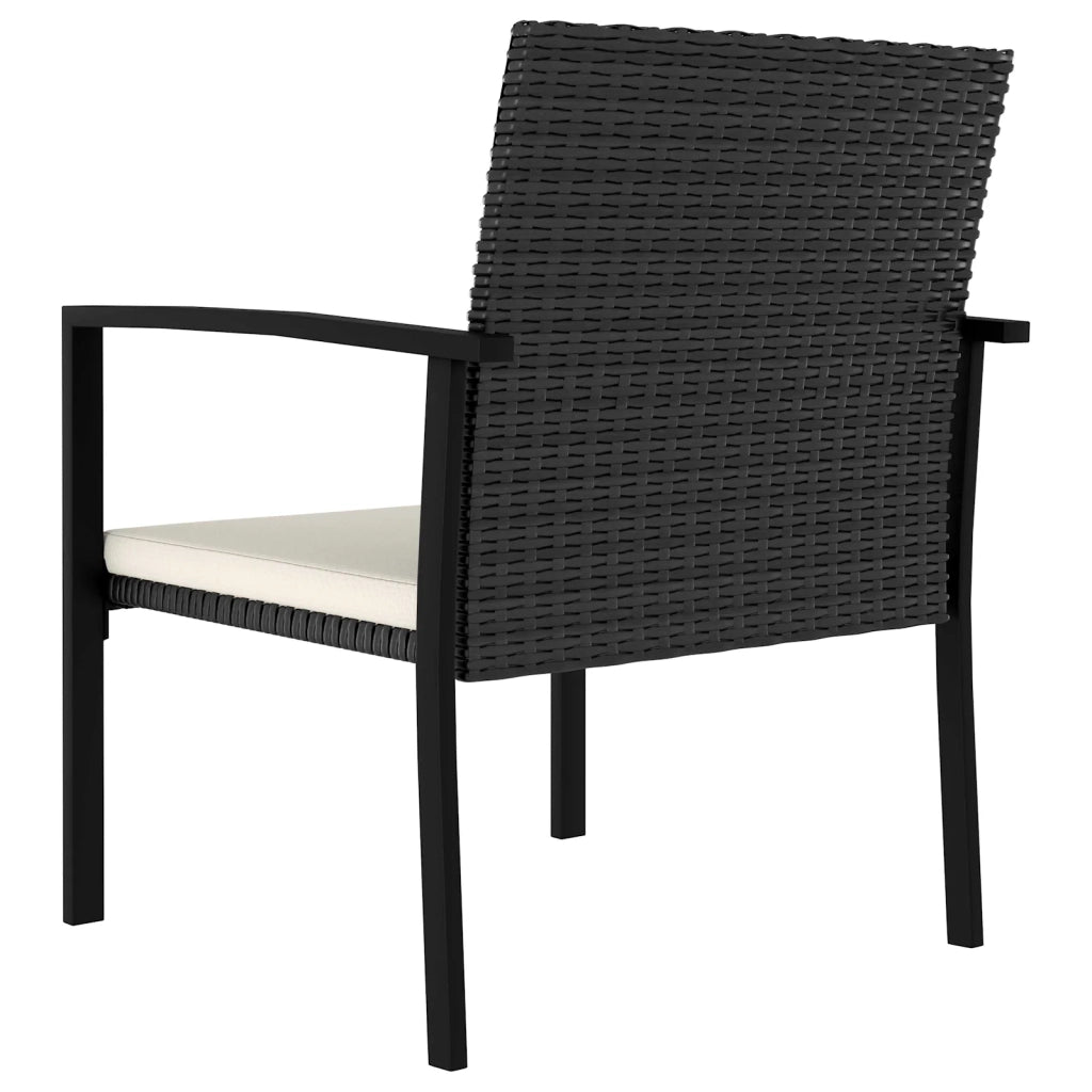 Set da Pranzo da Giardino 5 pz in Polyrattan Nero 3065706