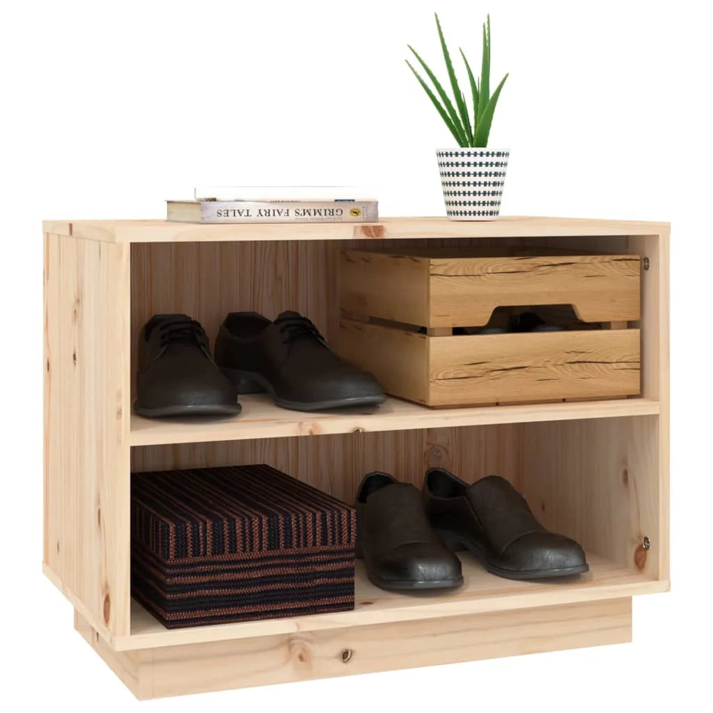 Scarpiera mobile contenitore per scarpe arredo per ingresso/corridoio/soggiorno 60 x 34 x 45 cm legno massello di pino marrone 02_0021393
