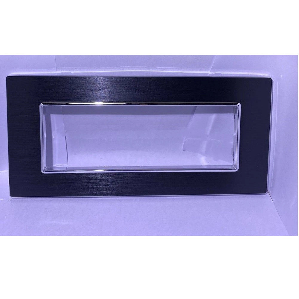 Trade Shop - Placca Luxury 3 4 6m In Metallo Nero Satinato Compatibile Con Bticino Axolute -