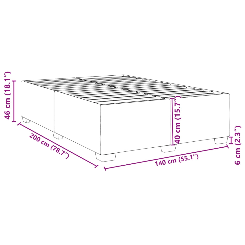 Giroletto-Struttura Letto Grigio 140x200 cm in Similpelle 538932