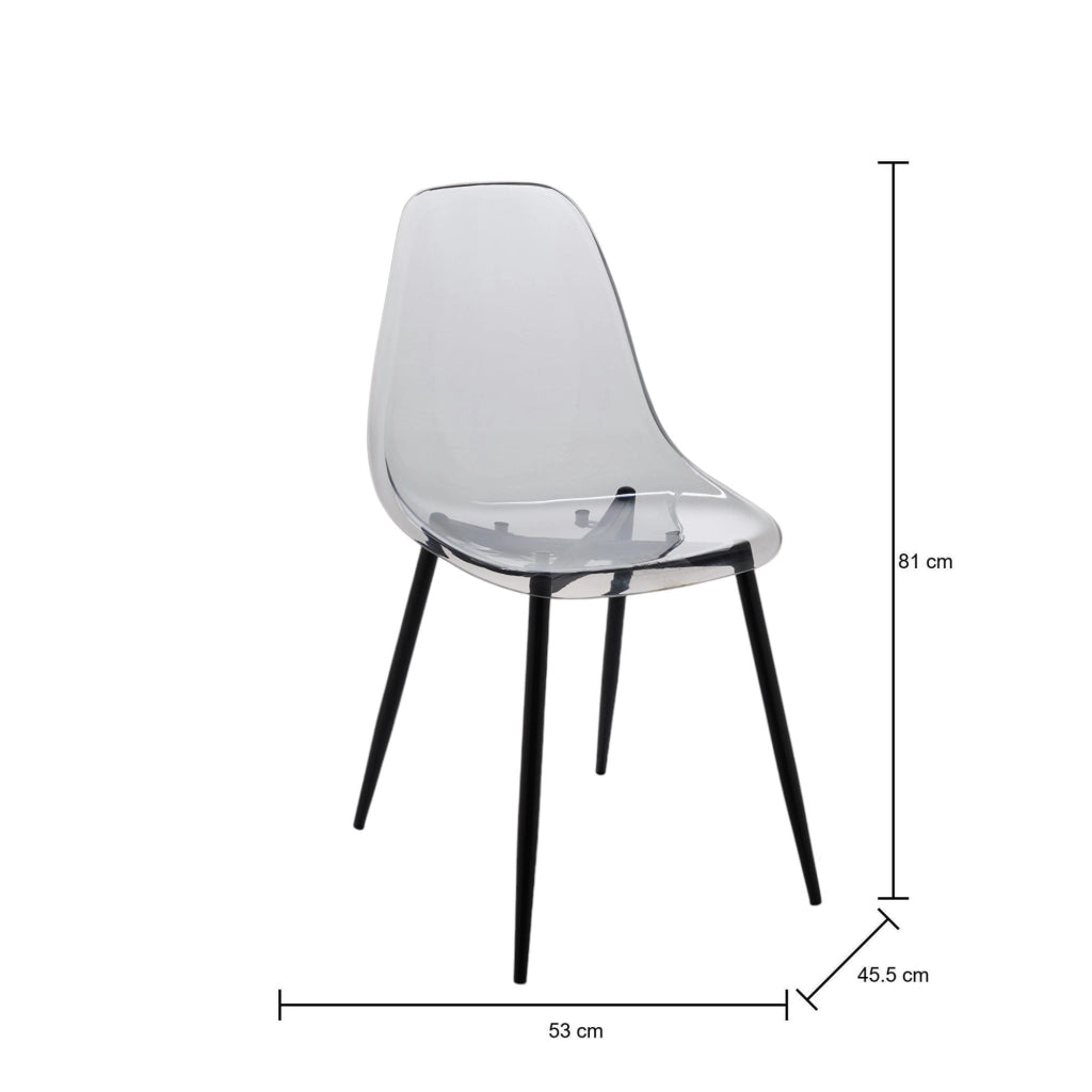 Set di 4 sedie Amstrong, Poltrona in PET, Sedia da pranzo ergonomica, Seduta per riunioni, 53x46h81 cm, FumÒ©
