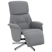 Poltrona | Sedia Relax Reclinabile con Poggiapiedi Grigio Chiaro in Tessuto
