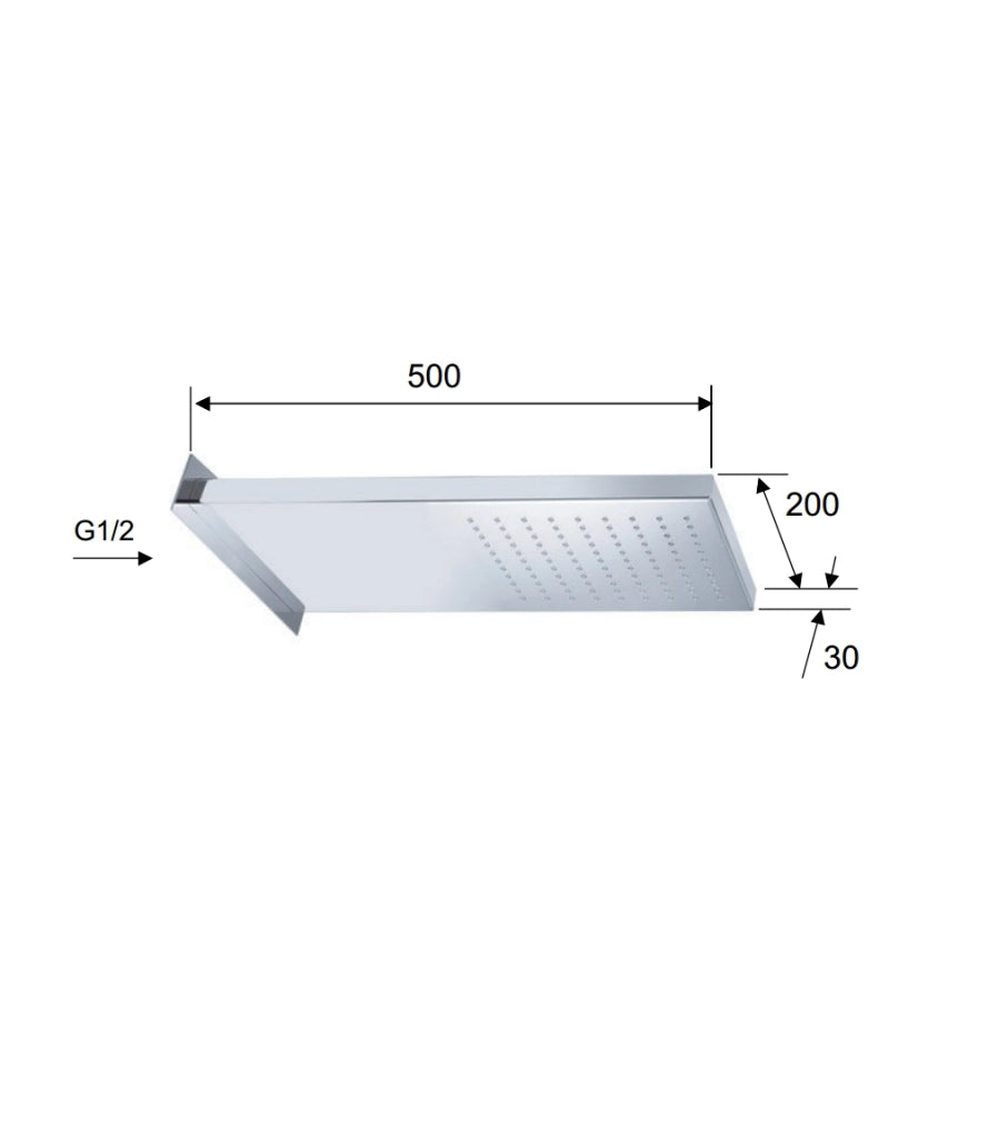 Soffione doccia a parete in acciaio inox lucidato a specchio