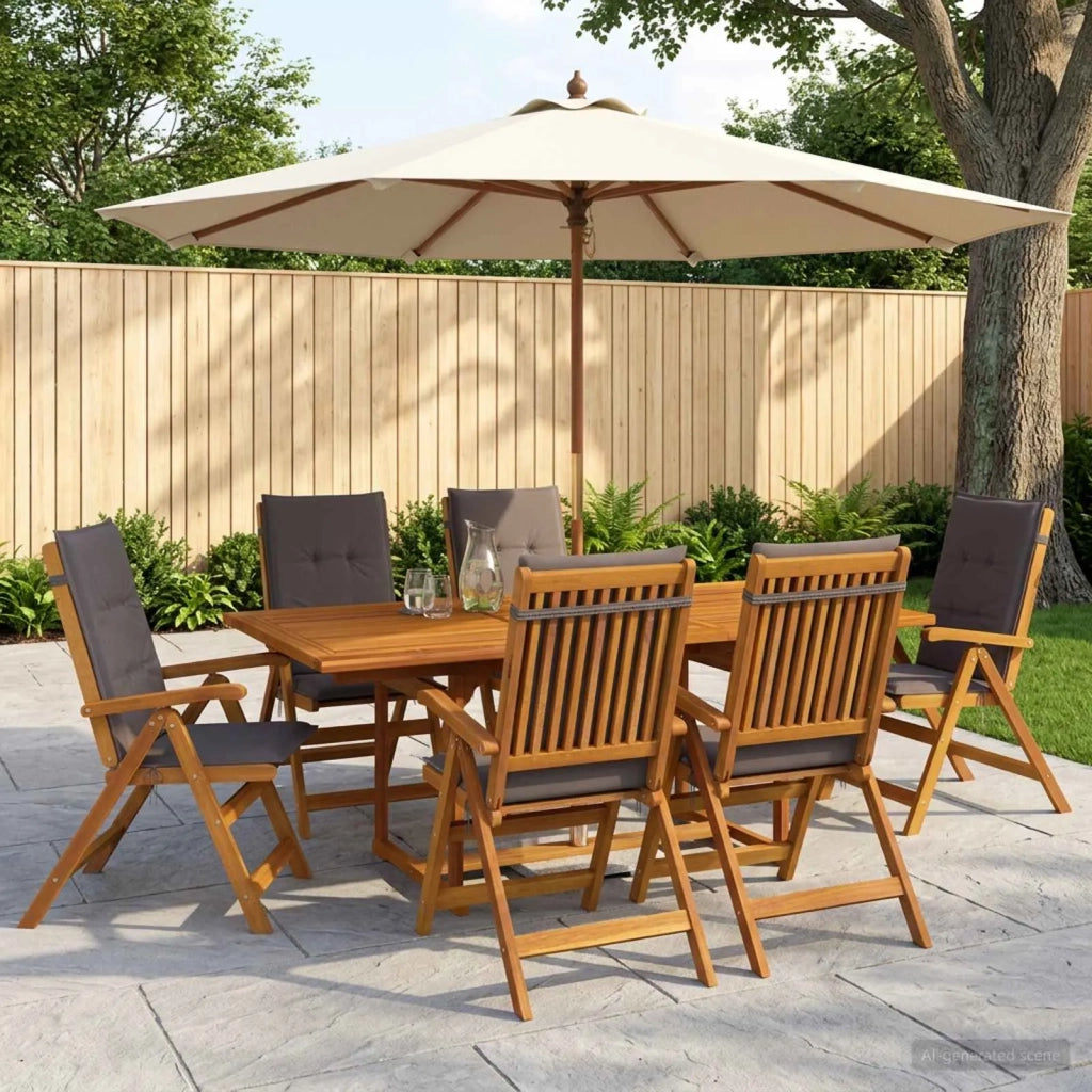 Set da pranzo da esterno con ombrellone 8 pz Antracite 3438552