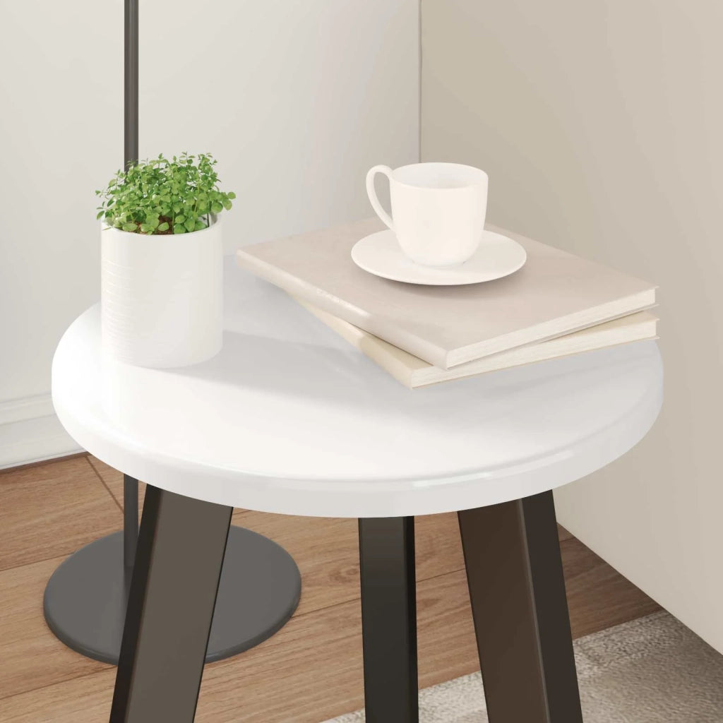 Piano del tavolo Bianco lucido Ø 30 x 1,5 cm Legno multistrato 880375