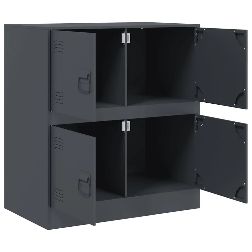 Buffet credenza cassettiera mobiletto mobile contenitore organizer per cucina soggiorno salotto 67 x 39 x 73 cm acciaio antracite 02_0029699