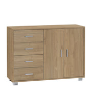 Mobile 2 Ante 4 Cassetti Kit Noce Stelvio cm 116x41x86h - Sarmog