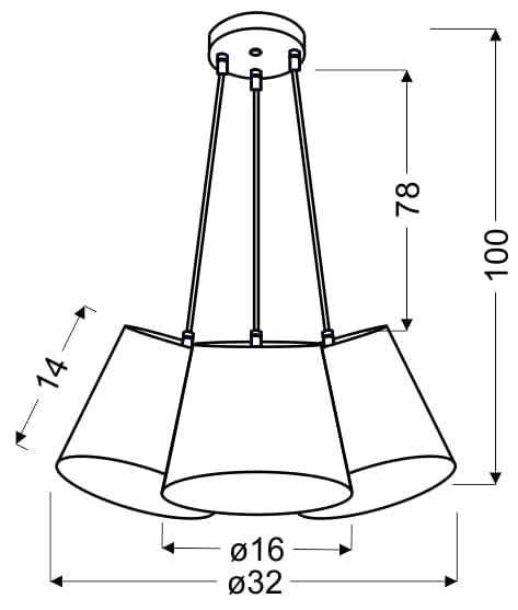Lampadario Candellux Girl 33-62949 bianco 3xE27 tessuto
