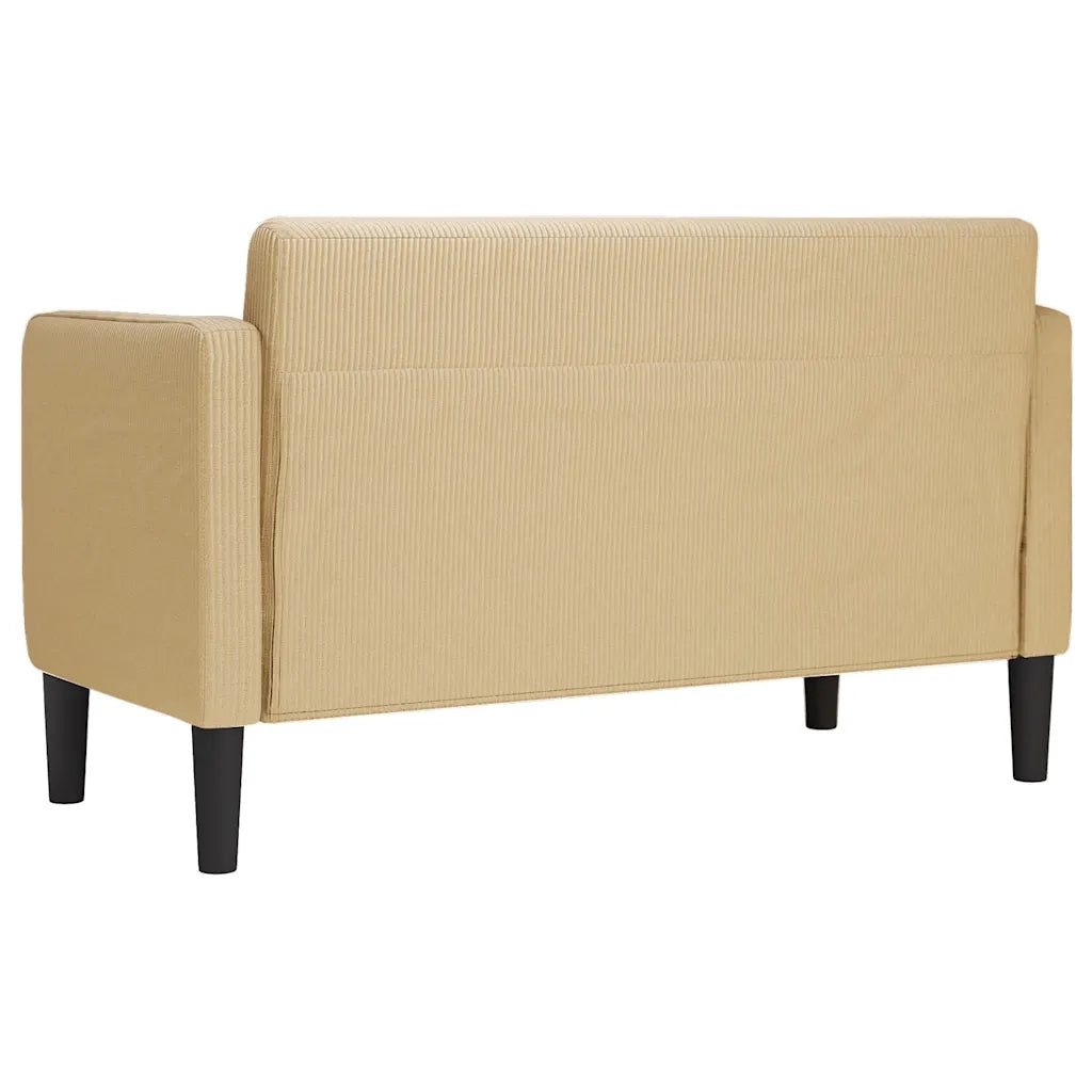 Divano Divanetto Verde Grigio 109 cm Tessuto a Coste 4100526