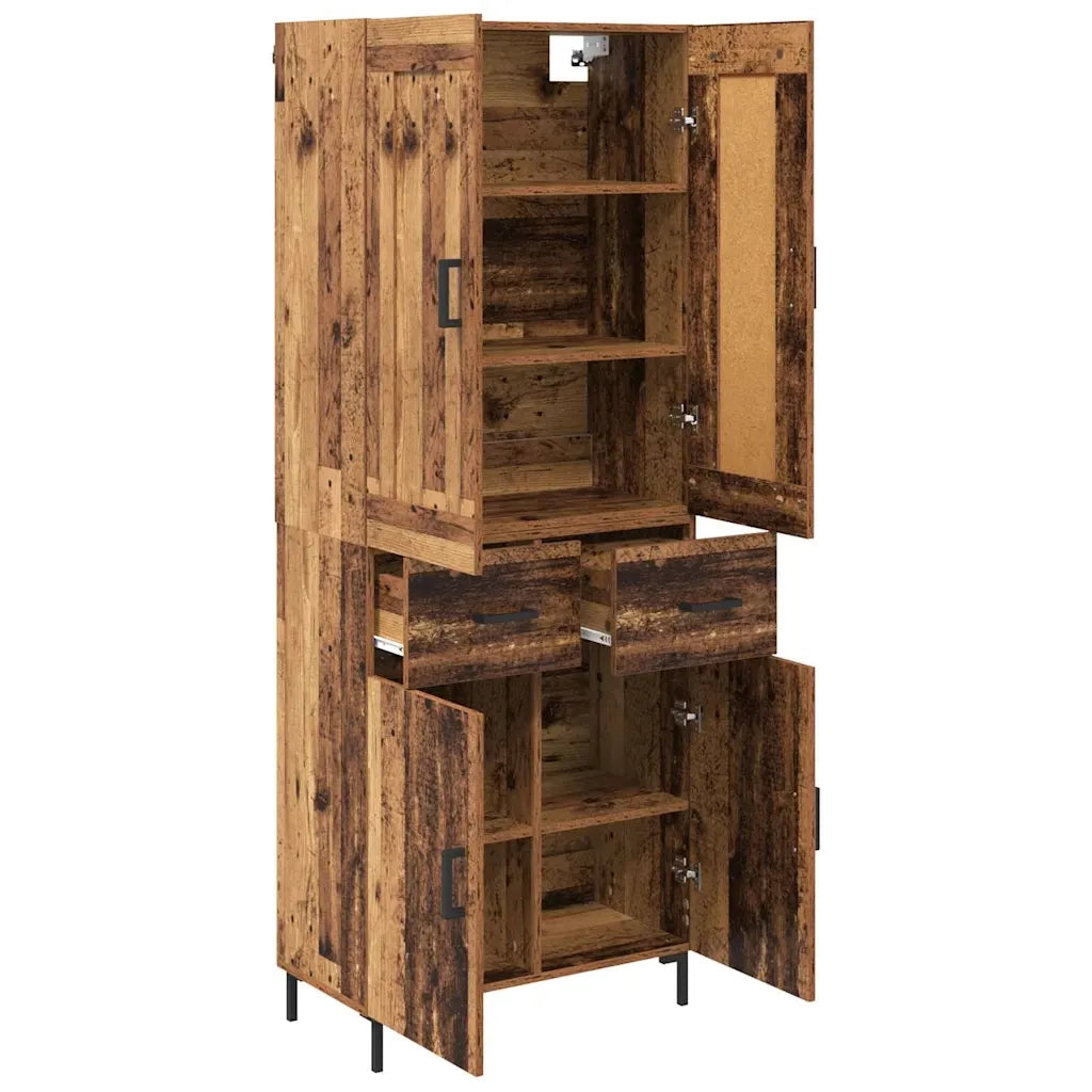 Credenza con cassetto 2 pz | Madia | Buffet da pranzo | Armadio da pranzo Legno vecchio Legno multistrato
