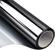 Foglia di protezione per finestre unidirezionale - Privacy durante il giorno - Foglia per finestre statica non adesiva - Nero argento - Per uso domestico e ufficio - Resistente al calore - Anti UV - 445 x 200 cm