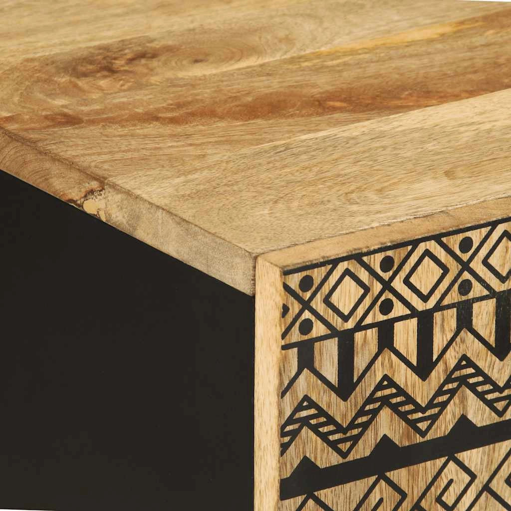 Mobiletto da bagno in legno massello di mango in stile retrò che offre un elegante spazio di archiviazione 38 x 33 x 58 cm legno nero 02_0057840