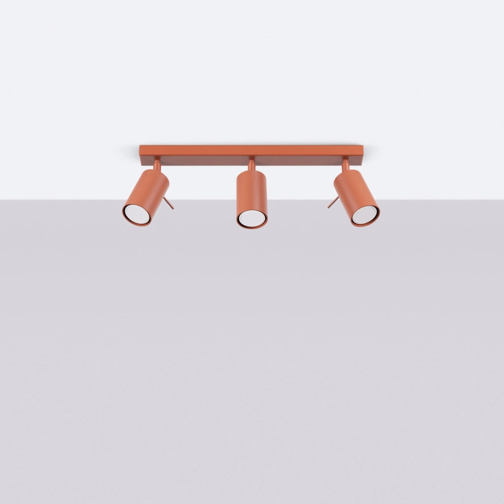 Lampada da soffitto RING 3L rosso ocra
