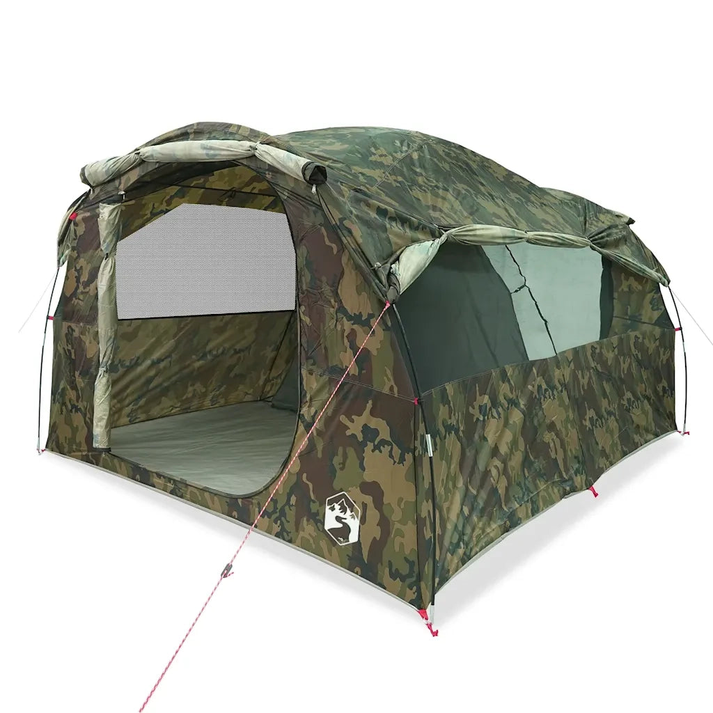 Tenda Familiare a Tunnel per 6 Persone Mimetica Resistente all'acqua 4009577