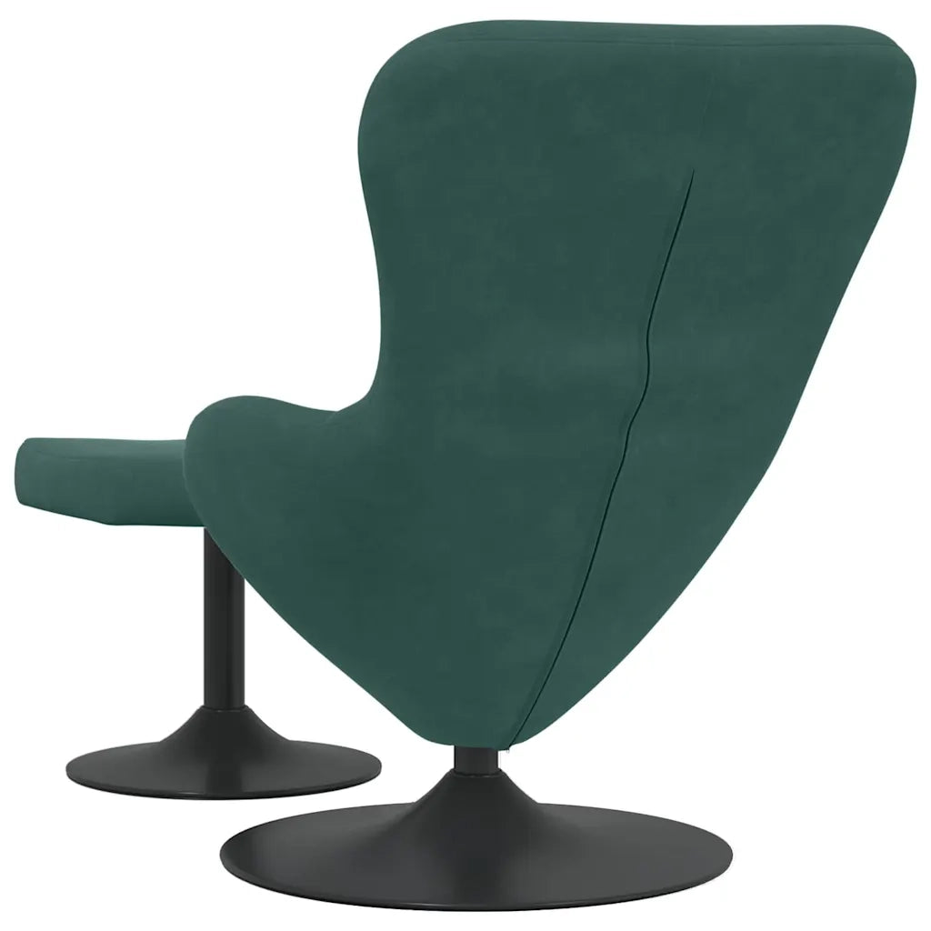 Sedia Egg con Pouf Verde Scuro Velluto 42002746