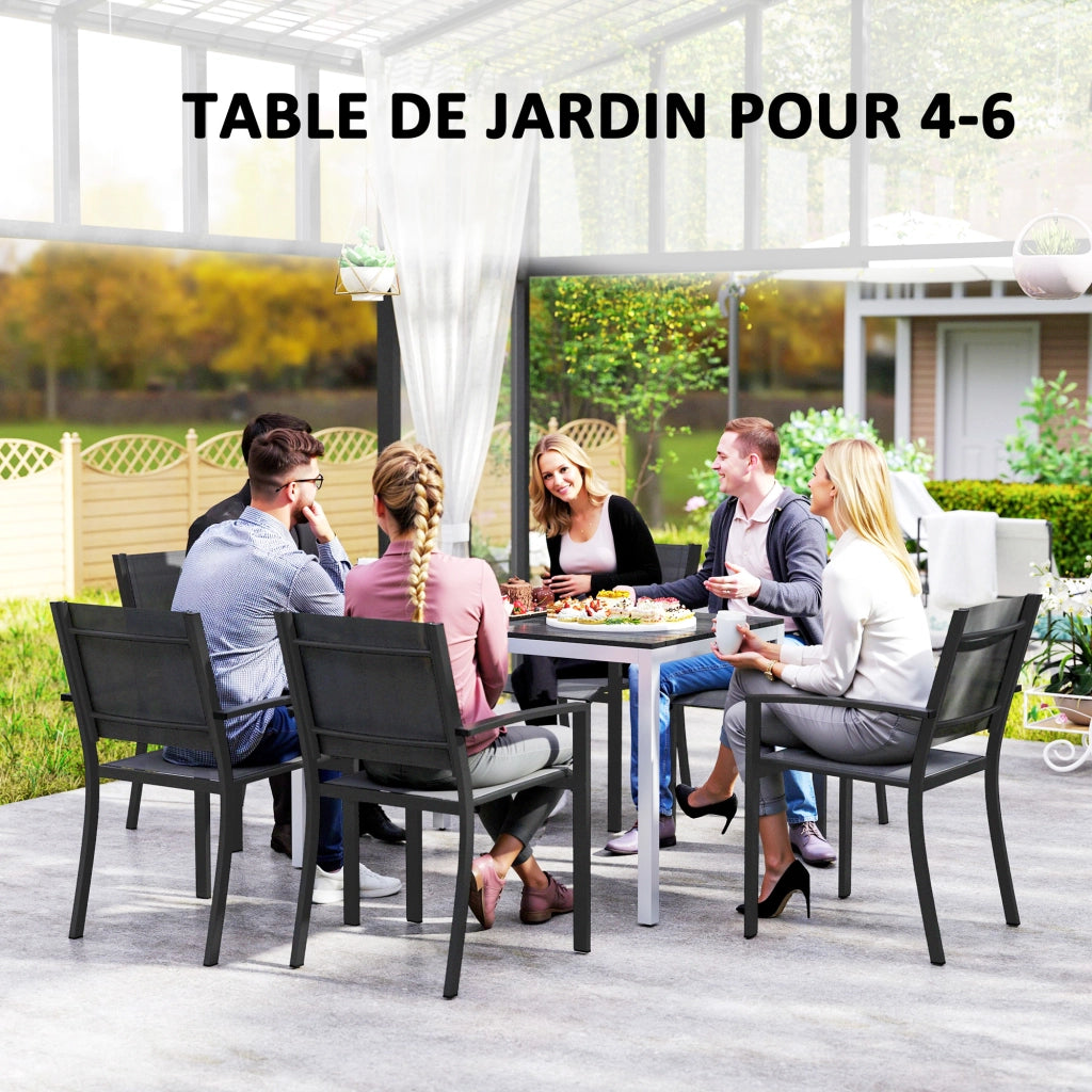 Tavolo da pranzo per giardino ¨C zephmum ¨C nero, alluminio, 120x70x72 cm