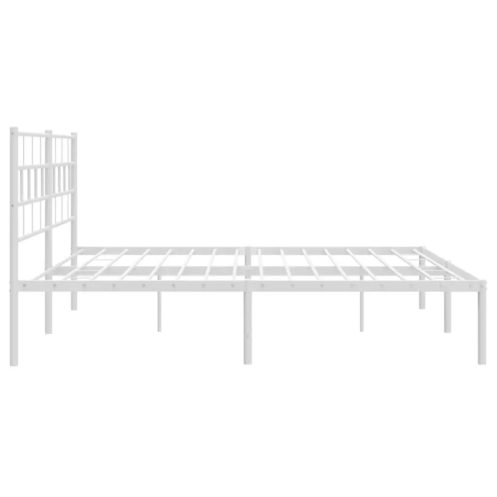 Giroletto con Testiera-Struttura Letto con testiera Metallo Bianco 180x200 cm 377826