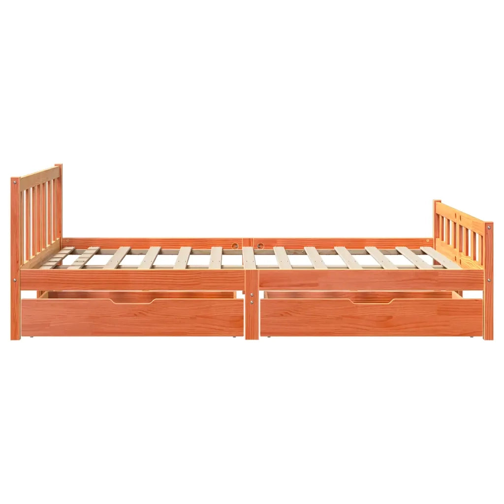 Letto senza Materasso-Struttura Letto Marrone Cera 150x200 cm in Legno di Pino 921895