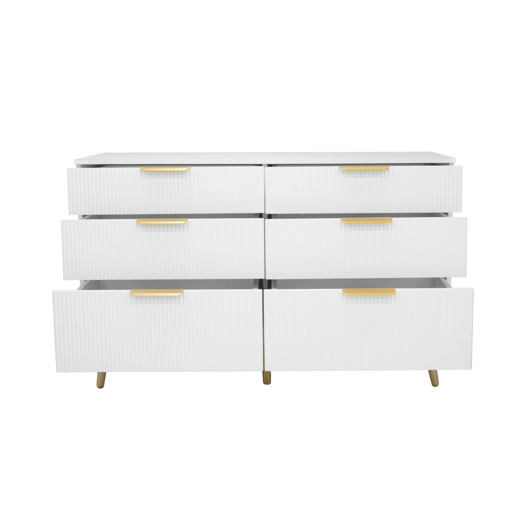 Chest 6 cassetti moderna - Zephmum- Gambe in legno look