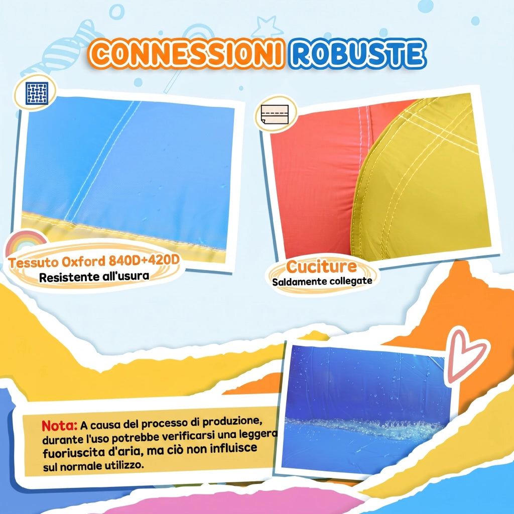 Casetta gonfiabile per bambini con 2 scivoli e piscina ¨C zephmum ¨C 330x265x185 cm multicolore